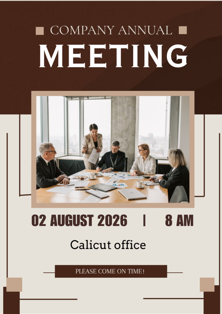 Brown And Beige Company Annual Meeting Modern Invitation